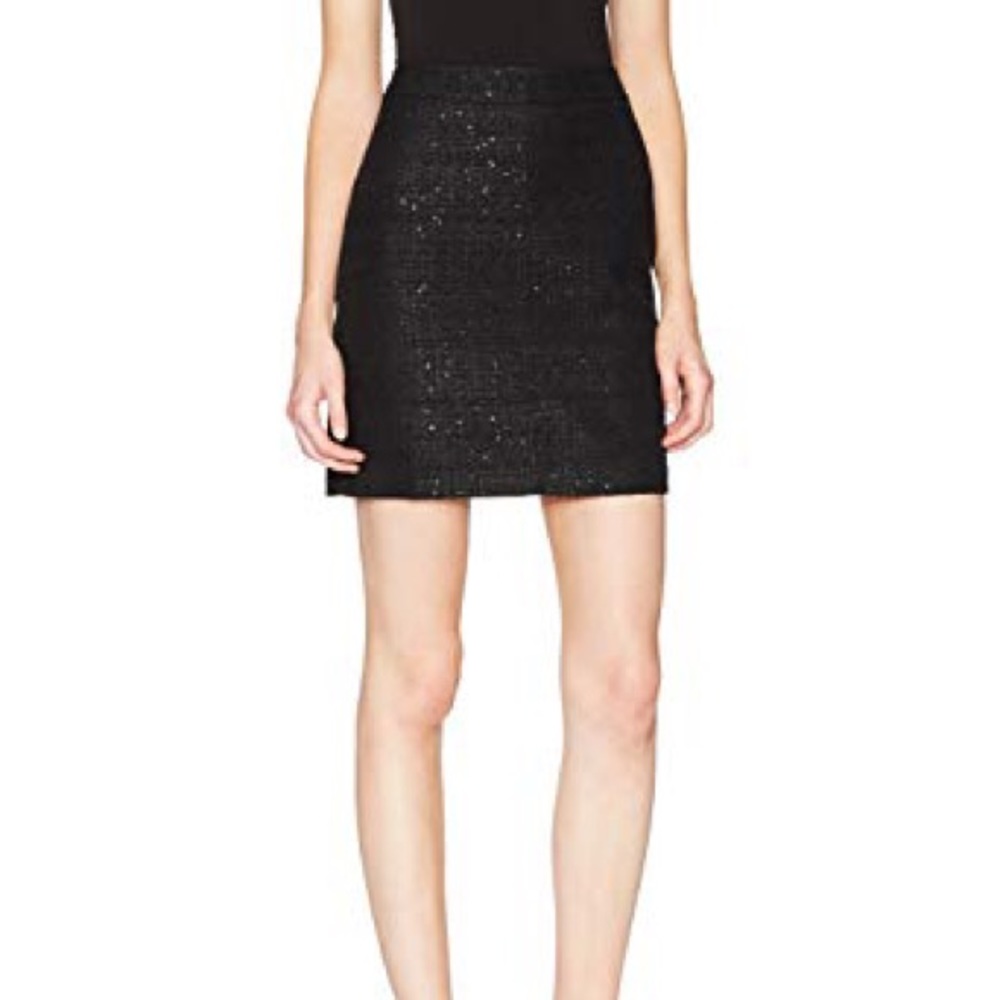 Anne Klein Sequined Tweed Mini Skirt, Size 8